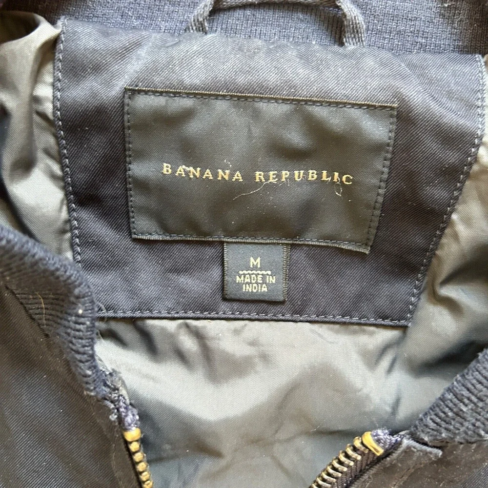 Banana Republic Blue Heritage Jacket Water-Resistant Blue Zip Up Men M